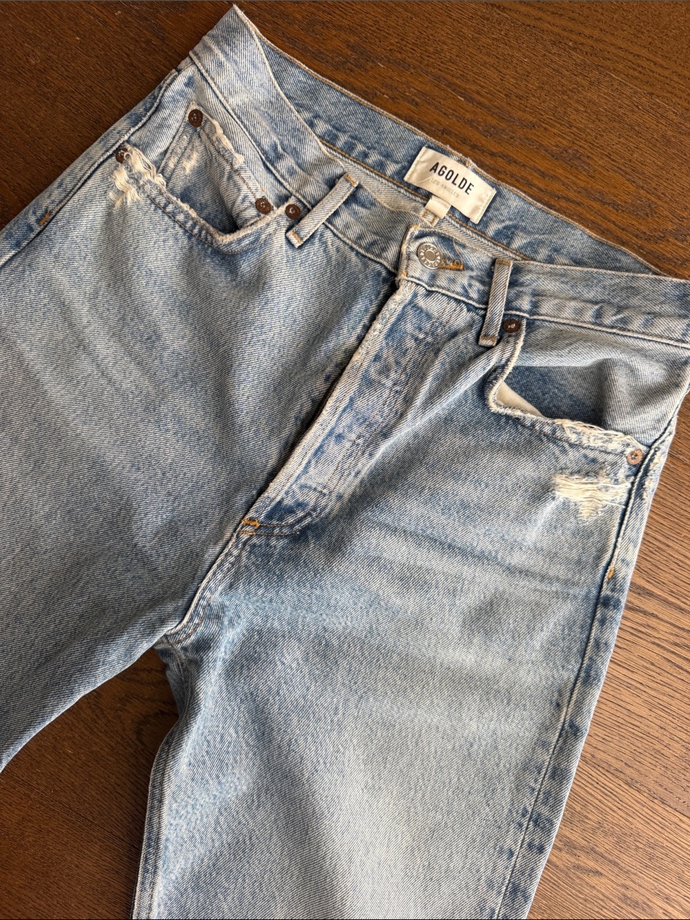 AGOLDR 90s Pinch Waist Blue 100% Cotton Jeans Size 26 Like new